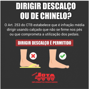 Dirigir descalço ou de chinelo? Dirigir descalço ou de chinelo?